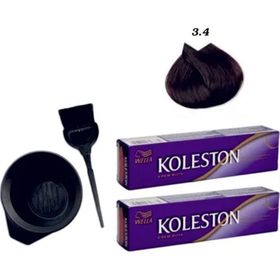 Koleston 3 4 Koyu Kestane 2 Adet Saç Boyası+Boyama Seti