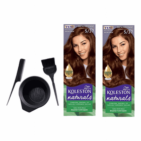 Koleston Naturals 5/37 Orta Kestane x2 Saç Boyası + Boya Seti