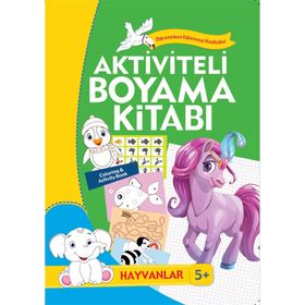 Koloni Çocuk Aktiviteli Boyama Kitabı 5 Yaş - Hayvanlar Yeşil Kitap