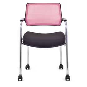 Koltukstilim Rauna Pembe Fileli Tekerlekli Ofis Çalışma Koltuğu