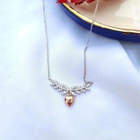 Kolyecim Kalpli Zirkon Taşlı Gümüş Kolye
