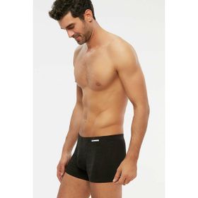 Kom Andrea Jakar Desenli Modal Siyah Erkek Boxer