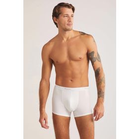 Kom Tight Beyaz Pamuklu 2'li Erkek Boxer