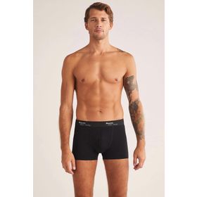 Kom Tight Siyah Pamuklu 2'li Erkek Boxer