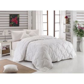 Komfort Home 155x215 cm Tek Kişilik Çizgili Pamuk Saten Yorgan