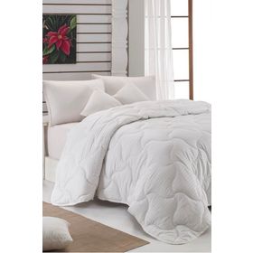 Komfort Home 155x215 cm Tek Kişilik Çizgili Pamuk Saten Yorgan