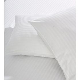 Komfort Home 2 Adet Beyaz Çizgili Pamuk Saten Yastık Kılıfı