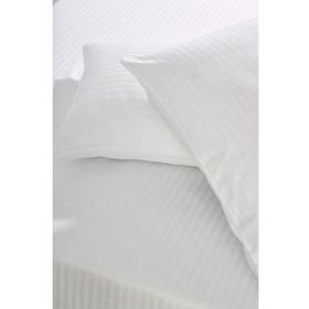 Komfort Home 2 Adet Beyaz Çizgili Pamuk Saten Yastık Kılıfı