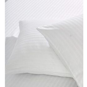 Komfort Home 2 Adet Beyaz Çizgili Pamuk Saten Yastık Kılıfı