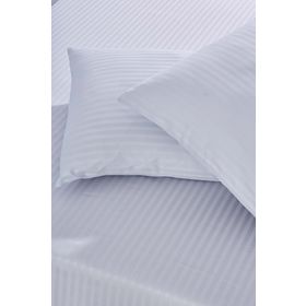 Komfort Home Açık Gri Battal Boy Çizgili Pamuk Saten Çarşaf Seti