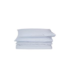 Komfort Home Açık Gri Battal Boy Çizgili Pamuk Saten Nevresim Seti
