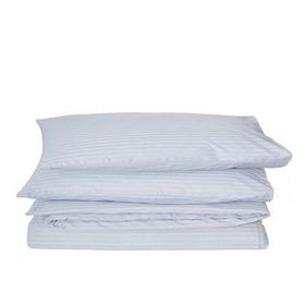 Komfort Home Açık Gri Battal Boy Çizgili Pamuk Saten Nevresim Seti