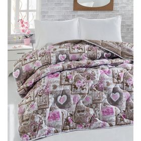 Komfort Home Baskılı Çift Kişilik Microfiber Yorgan + 2 Yastık