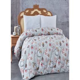 Komfort Home Baskılı Çift Kişilik Microfiber Yorgan + 2 Yastık