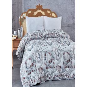 Komfort Home Baskılı Çift Kişilik Microfiber Yorgan + 2 Yastık