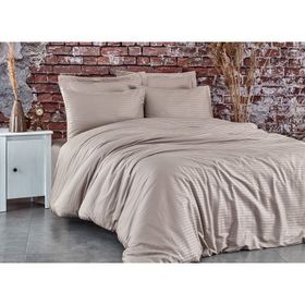 Komfort Home Battal Boy Çizgili Pamuk Saten Nevresim Takımı