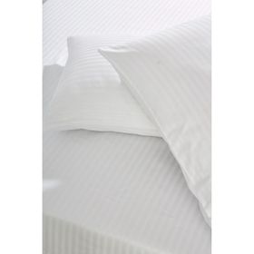 Komfort Home Beyaz Tek Kişilik Çizgili Pamuk Saten Çarşaf Seti