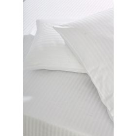 Komfort Home Beyaz Tek Kişilik Çizgili Pamuk Saten Çarşaf Seti