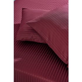 Komfort Home Bordo Battal Boy Çizgili Pamuk Saten Çarşaf Seti
