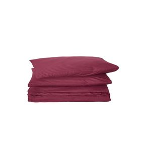 Komfort Home Bordo Battal Boy Çizgili Pamuk Saten Nevresim Seti