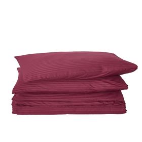 Komfort Home Bordo Battal Boy Çizgili Pamuk Saten Nevresim Seti
