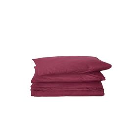 Komfort Home Bordo Battal Boy Çizgili Pamuk Saten Nevresim Seti