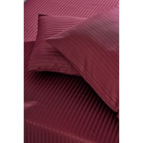 Komfort Home Bordo Tek Kişilik Çizgili Pamuk Saten Çarşaf Seti