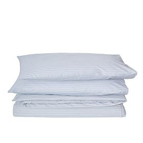 Komfort Home Çizgili Pamuk Saten Açık Gri Çift Kişilik Nevresim Seti