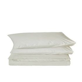 Komfort Home Çizgili Saten Pamuk Krem Çift Kişilik Nevresim Set