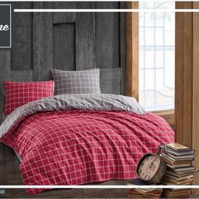 Komfort Home Ekose Kırmızı Tek Kişilik Ranforce Nevresim Takımı