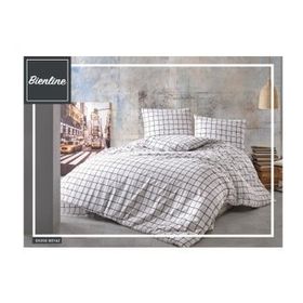 Komfort Home Ekose Ranforce Beyaz Çift Kişilik Nevresim Takımı