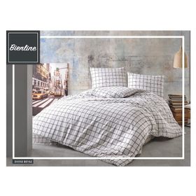 Komfort Home Ekose Ranforce Beyaz Tek Kişilik Nevresim Takımı