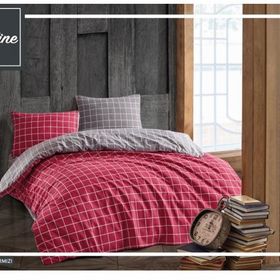 Komfort Home Ekose Ranforce Beyaz Tek Kişilik Nevresim Takımı