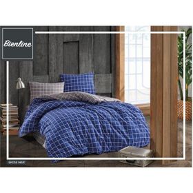 Komfort Home Ekose Ranforce Mavi Çift Kişilik Nevresim Takımı Seti