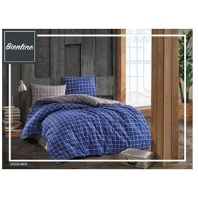 Komfort Home Ekose Ranforce Mavi Çift Kişilik Nevresim Takımı Seti