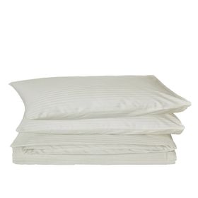 Komfort Home Krem Battal Boy Çizgili Pamuk Saten Nevresim Seti