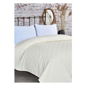 Komfort Home Krem Çift Kişilik Dama Desen %100 Pamuk Pike
