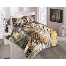 Komfort Home Mavi 3D Çift Kişilik Pamuk Saten 200 x 220 cm Nevresim Takımı
