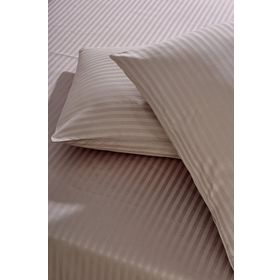 Komfort Home Sütlü Kahve Tek Kişilik Çizgili Pamuk Saten Çarşaf Seti