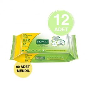 Komili 12'li Set 90 Yaprak Islak Havlu
