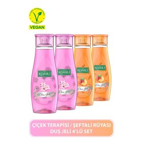 Komili 2x500 ml Şeftali Rüyası + 2x500 ml Çiçek Terapisi Duş Jeli