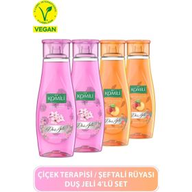 Komili 2x500 ml Şeftali Rüyası + 2x500 ml Çiçek Terapisi Duş Jeli