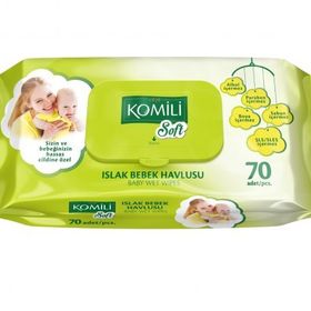 Komili Soft Plastik Kapaklı 70 Adet Bebek Islak Mendil