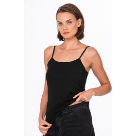 Kompedan K23319 Siyah İnce Askılı Atlet