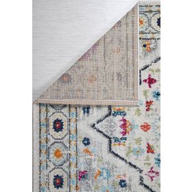 Konfor 7655 Vintage Beyaz Gri Klasik Eskitme Dokuma 80x150 cm Salon Halı