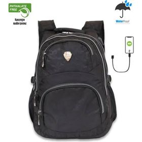 Konfores 1550-2226 Siyah Anatomik Yarasa Sırt Unisex Okul Çantası