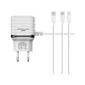 Konfulon C33 3 in 1 Dahili Micro USB Kablolu Hızlı Şarj Cihazı