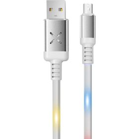 Konfulon DC-09 Ses Duyarlı Işıklı Beyaz 1 mt 2A Micro USB Kablo