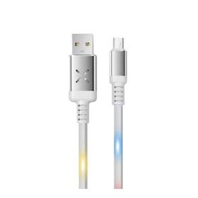 Konfulon DC-09 Ses Duyarlı Işıklı Beyaz 1 mt 2A Micro USB Kablo