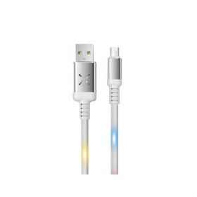 Konfulon DC-09 Ses Duyarlı Işıklı Beyaz 1 mt 2A Micro USB Kablo